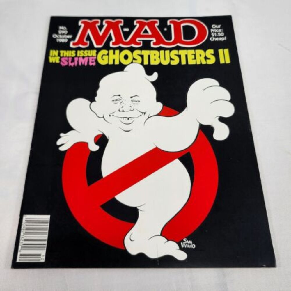 Mad Magazine # 290 October 1989 Ghostbusters 2 Slimer Sam Viviano Cover‎ Art FN+
